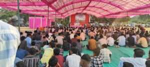 बड़ी खट्टाली बिरसा जयंती पर उपस्थित आदिवासी समाजजन