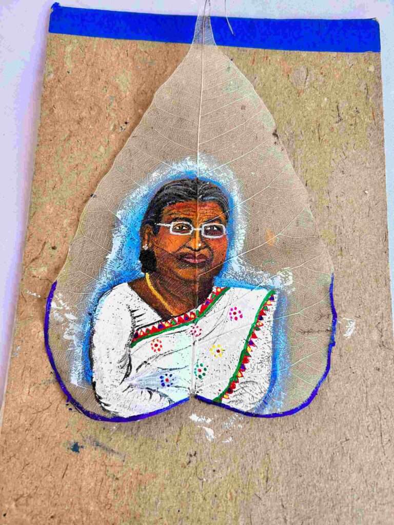 अलीराजपुर जिले की सबसे बढ़िया ने राष्ट्रपति की तस्वीर बनाई